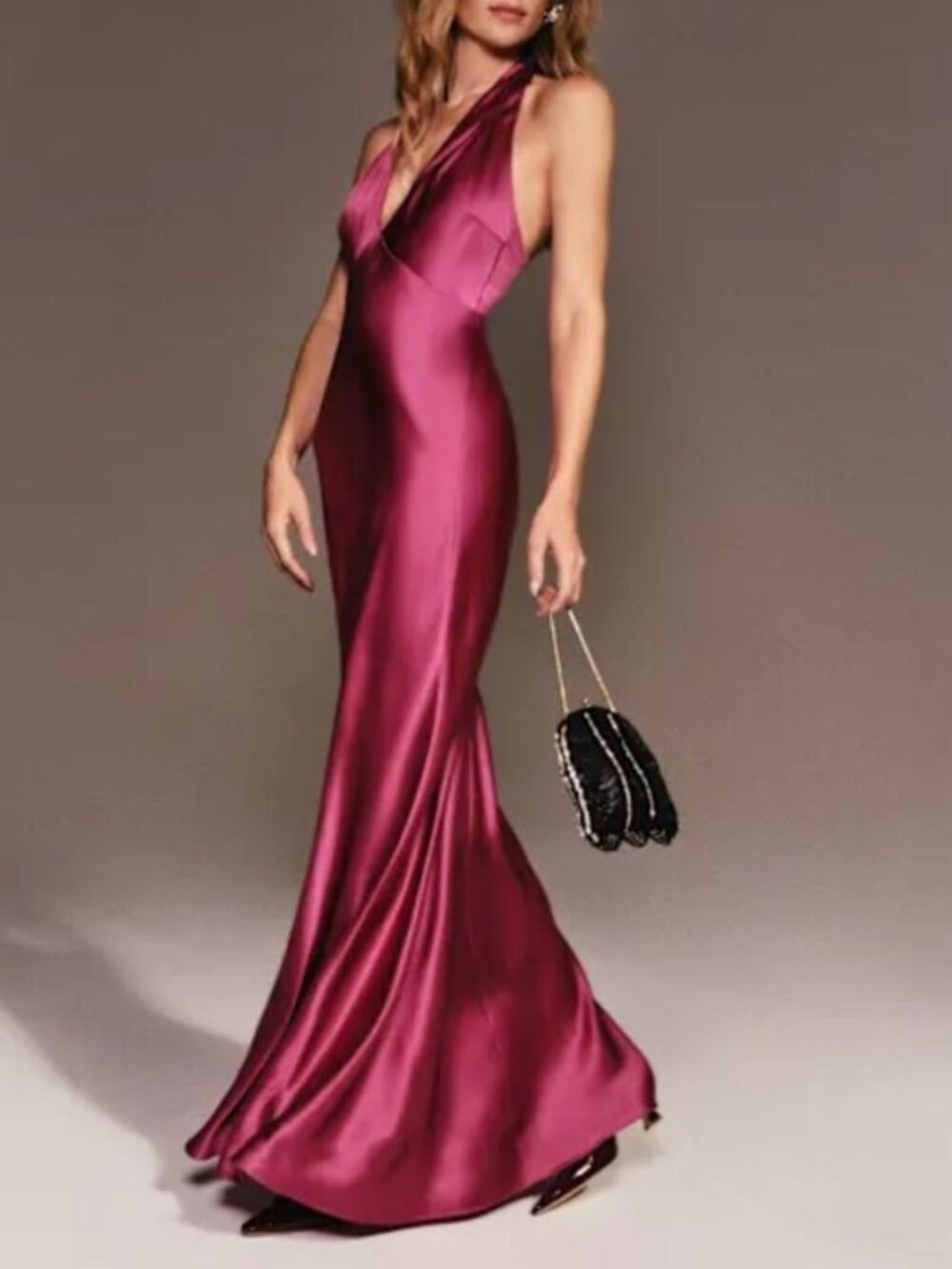 NWT Reformation Daniela Silk Maxi Dress Hibiscus Tea